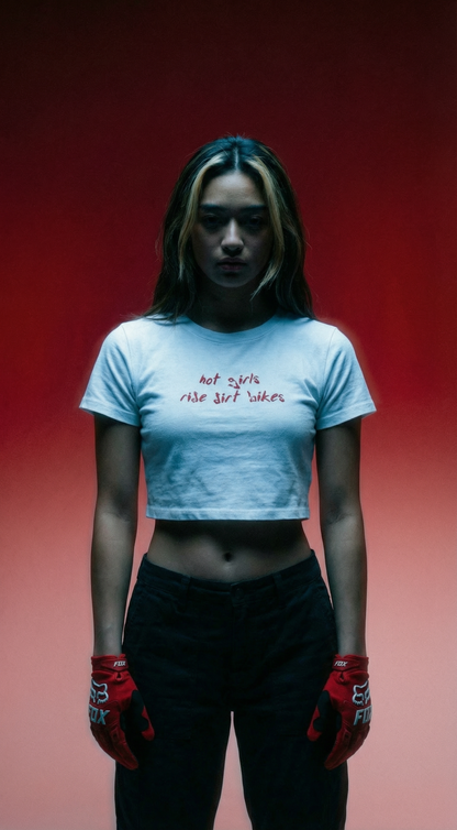 Hot Girls Ride Dirt Bikes Crop Tee